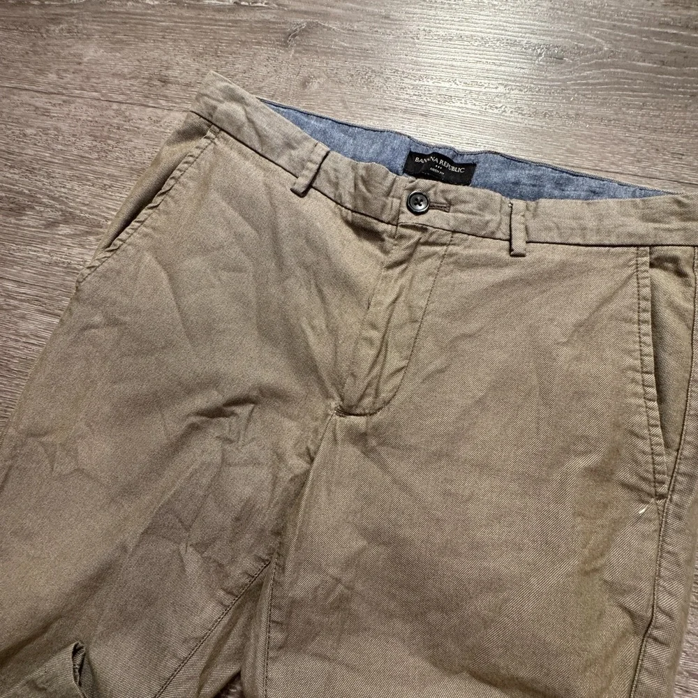 Banana Republic Pants Mens 32 Khaki Aiden‎ Chino Slim Straight Flat Front 32x31